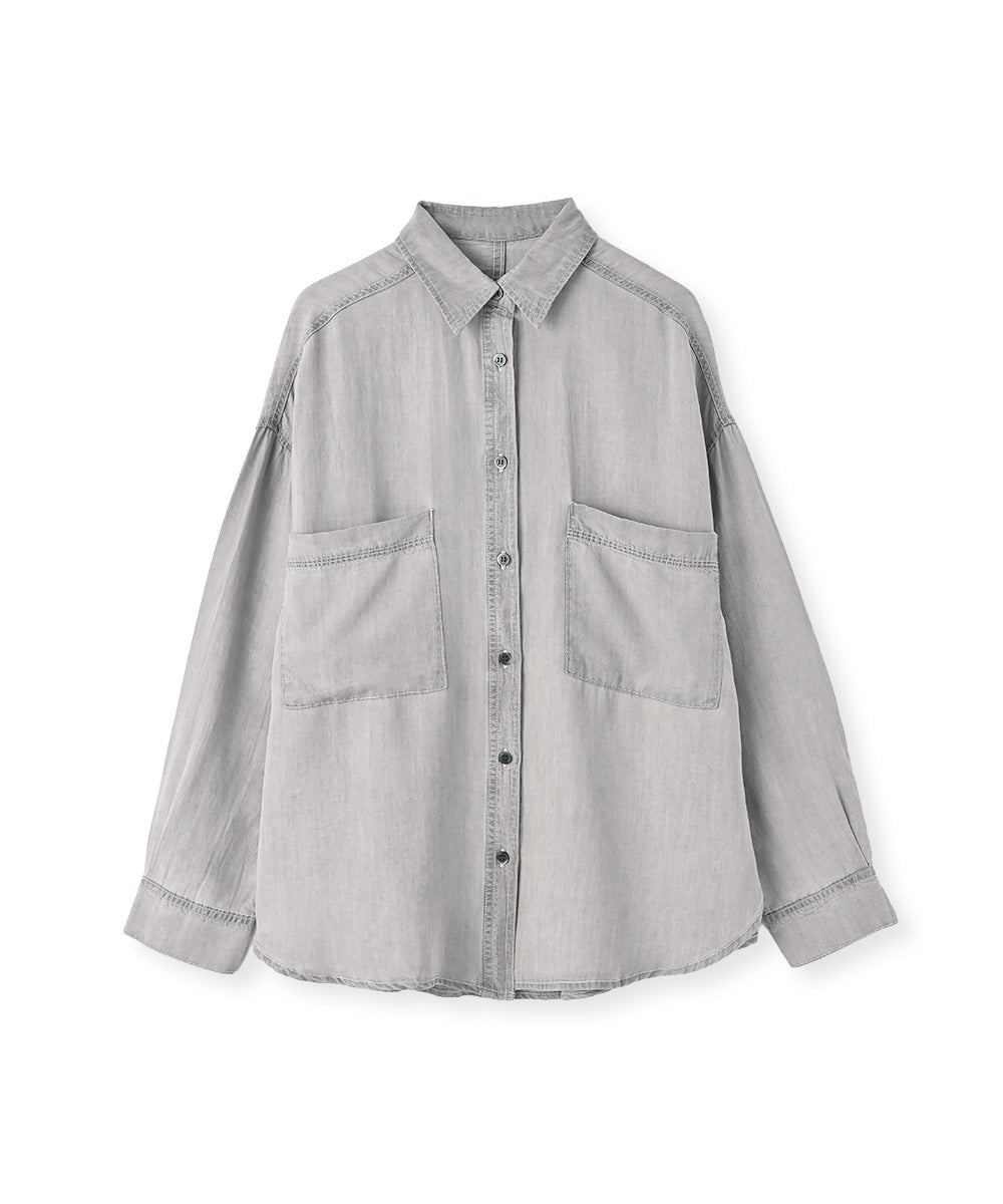 マージュール marjour RELAX DENIM SHIRT （GRAY） GRAY