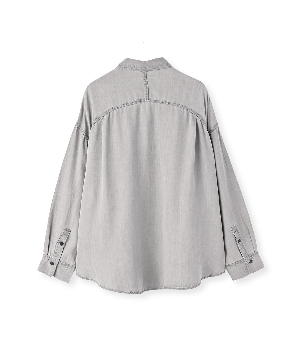 マージュール marjour RELAX DENIM SHIRT （GRAY） GRAY