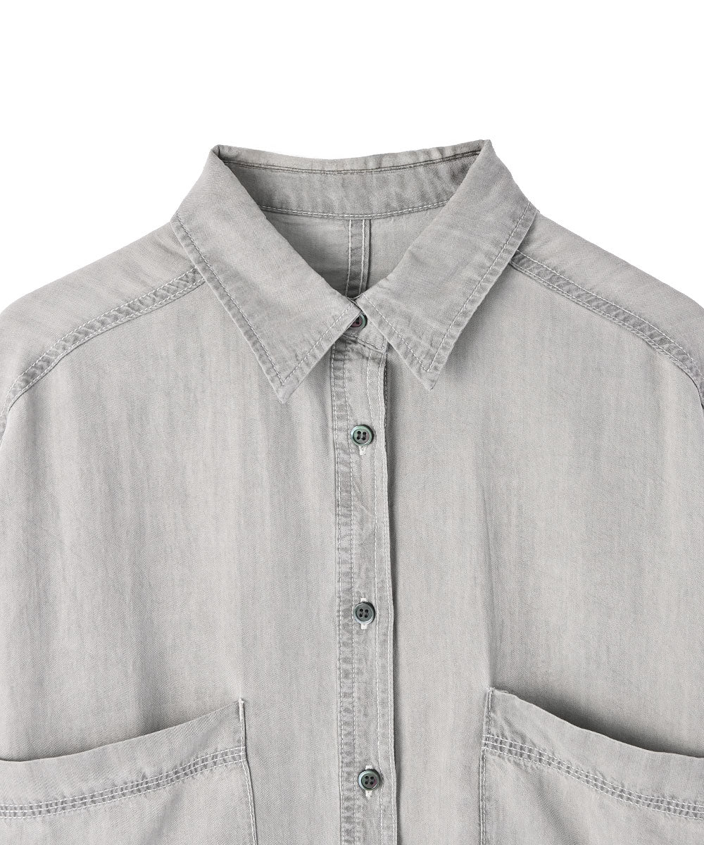 マージュール marjour RELAX DENIM SHIRT （GRAY） GRAY