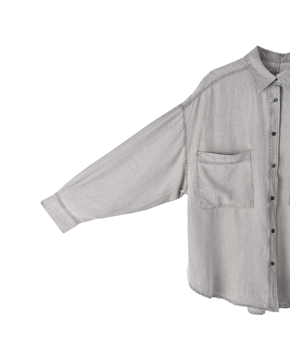 マージュール marjour RELAX DENIM SHIRT （GRAY） GRAY
