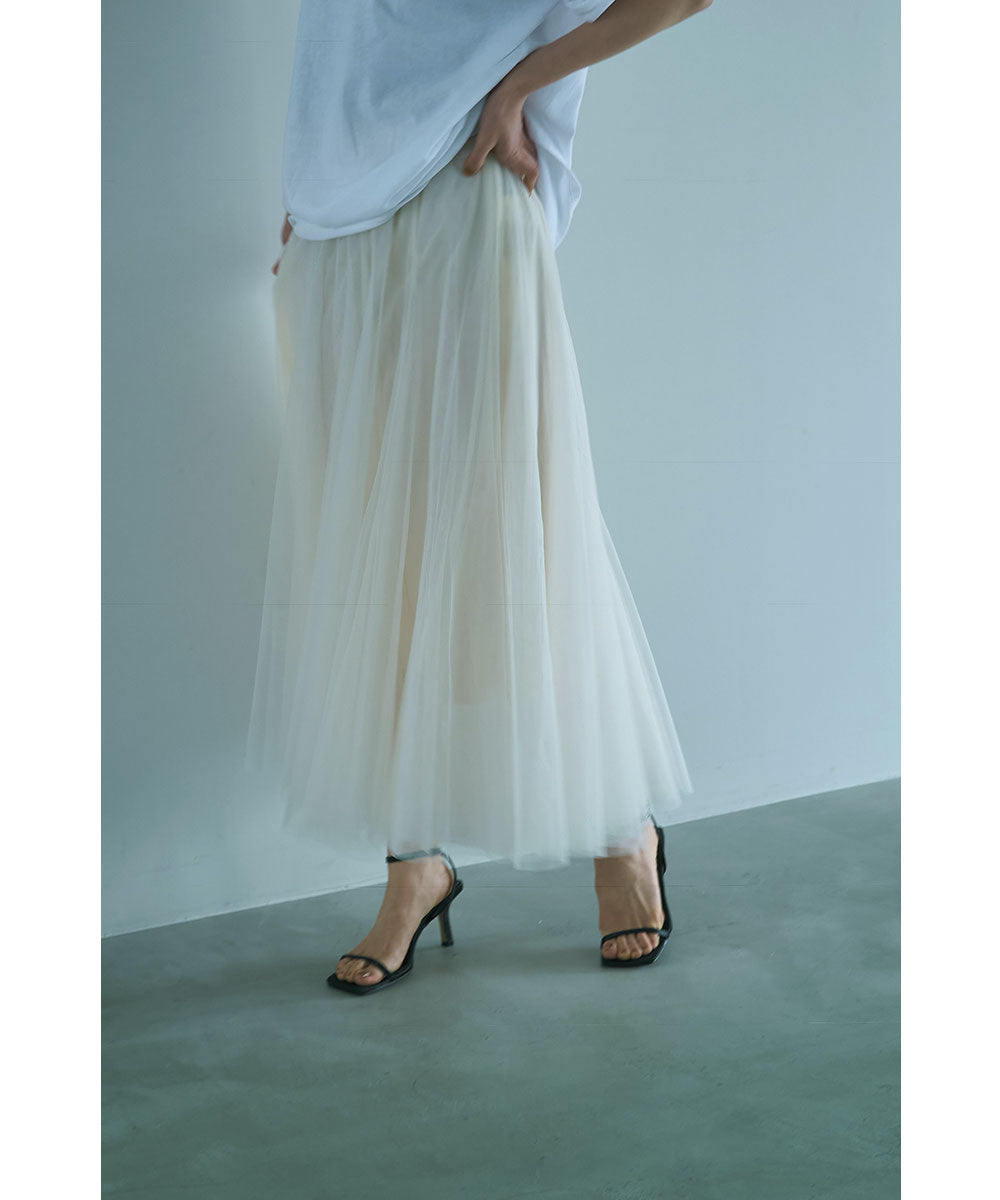 マージュール marjour LAYER TULLE SKIRT （IVORY） IVORY