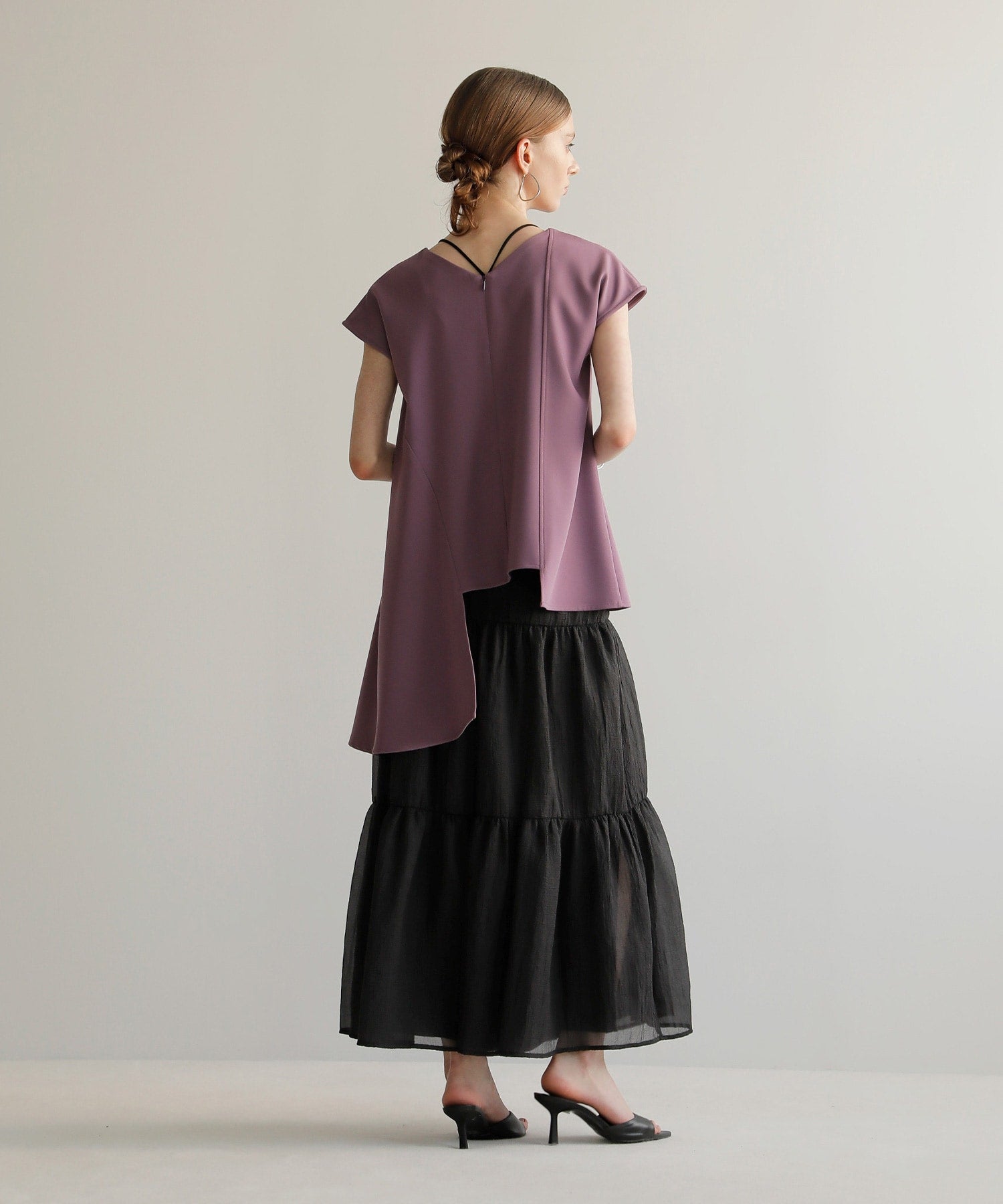 ミエリ インヴァリアント MIELI INVARIANT Sheer Tiered Washer Skirt