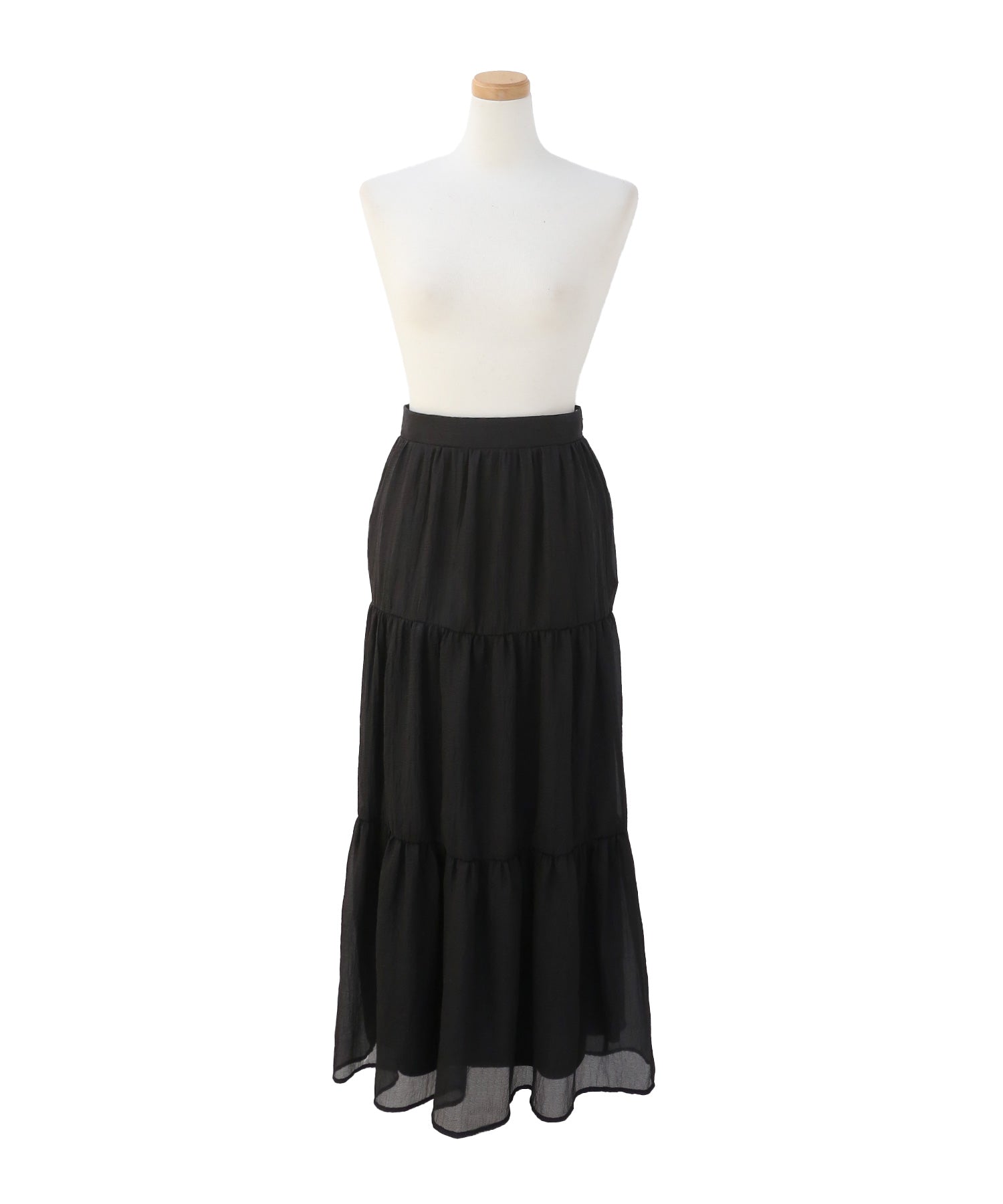 ミエリ インヴァリアント MIELI INVARIANT Sheer Tiered Washer Skirt