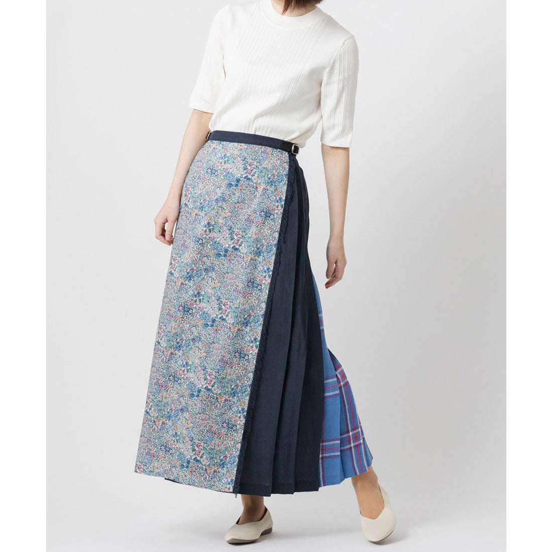 O'NEIL of DUBLIN x Liberty Fabric collaboration quilted skirt maxi len