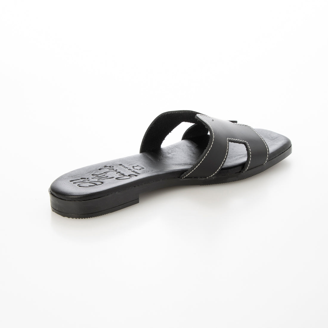 オー マイ サンダルズ Oh my Sandals スクエアトウフラットミュールサンダル （ブラック） ブラック