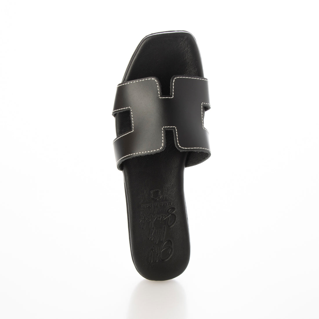 オー マイ サンダルズ Oh my Sandals スクエアトウフラットミュールサンダル （ブラック） ブラック