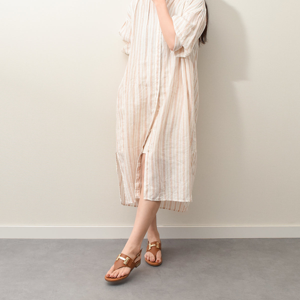 オー マイ サンダルズ Oh my Sandals ラウンドトウオーナメントトングサンダル （ブラウン） ブラウン