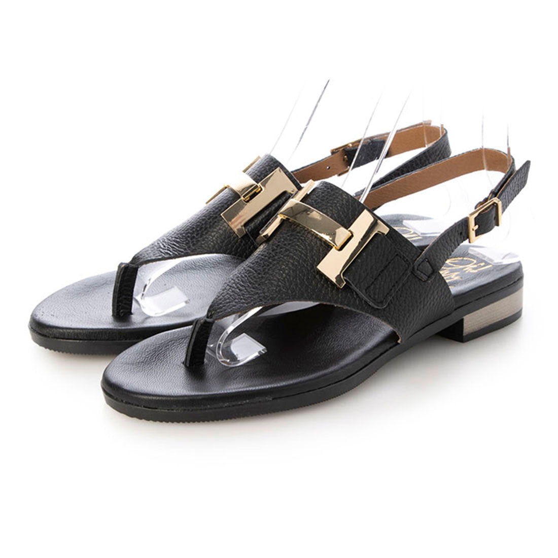 オー マイ サンダルズ Oh my Sandals ラウンドトウオーナメントトングサンダル （ブラック） ブラック