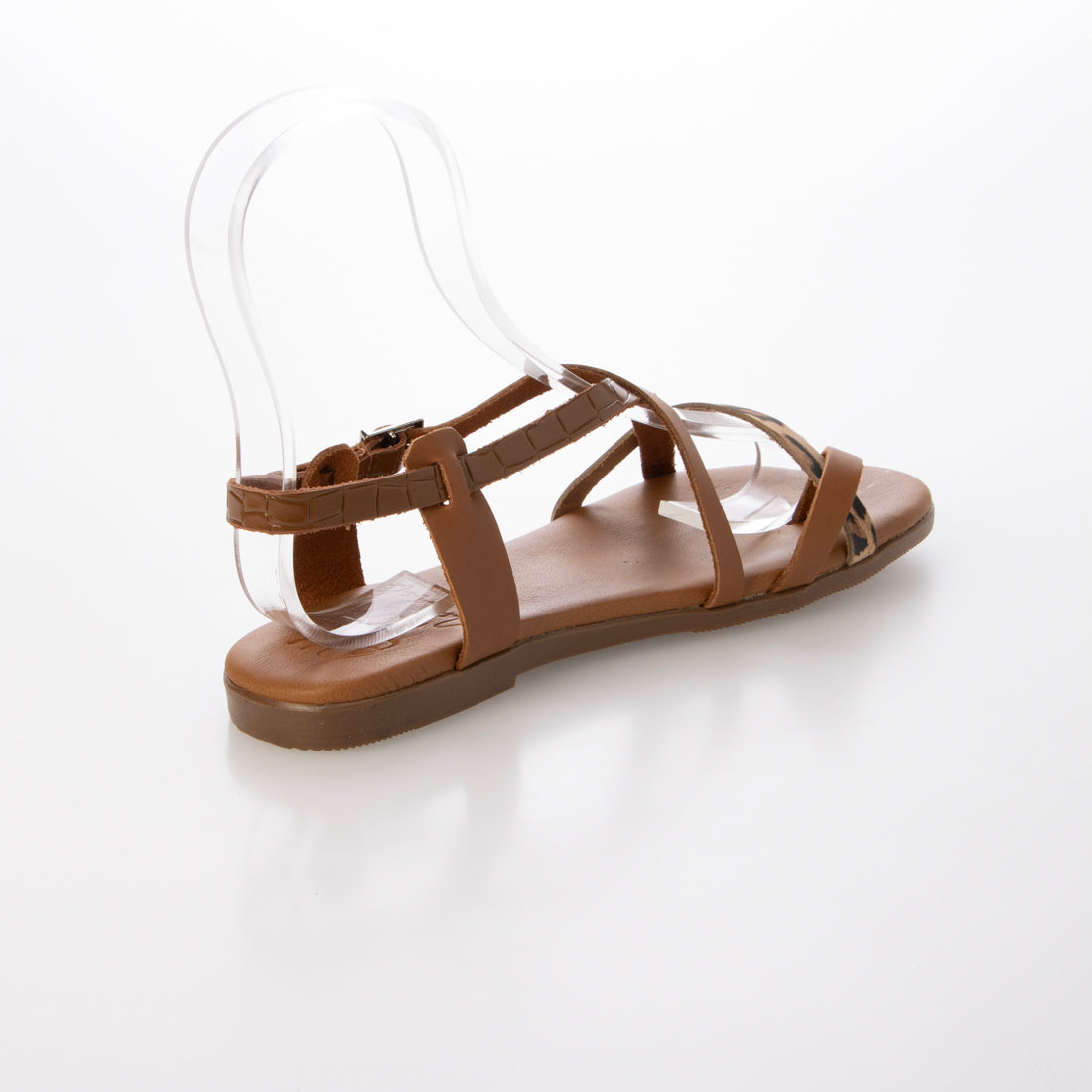 オー マイ サンダルズ Oh my Sandals ラウンドトウストラップフラットサンダル （ブラウンコンビ） ブラウンコンビ