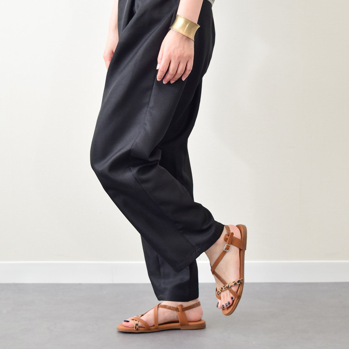 オー マイ サンダルズ Oh my Sandals ラウンドトウストラップフラットサンダル （ブラウンコンビ） ブラウンコンビ
