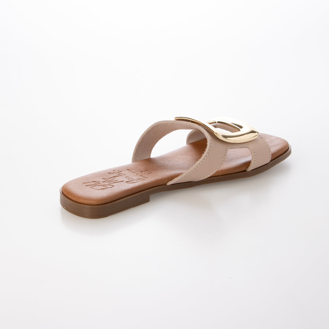 オー マイ サンダルズ Oh my Sandals スクエアトウフラットバックルサンダル （ライトベージュ） ライトベージュ