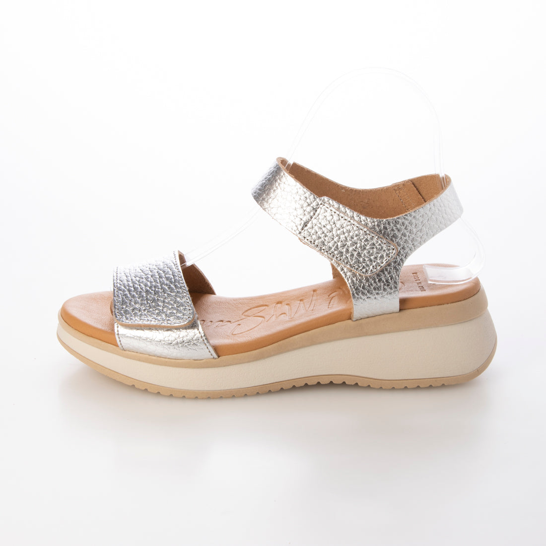 オー マイ サンダルズ Oh my Sandals ベルクロローヒールサンダル （シルバー） シルバー