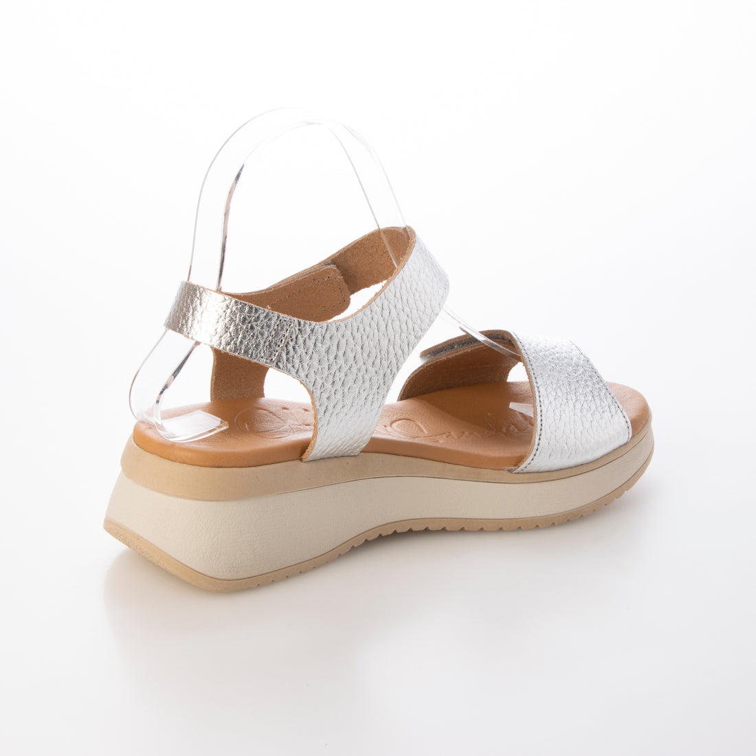 オー マイ サンダルズ Oh my Sandals ベルクロローヒールサンダル （シルバー） シルバー