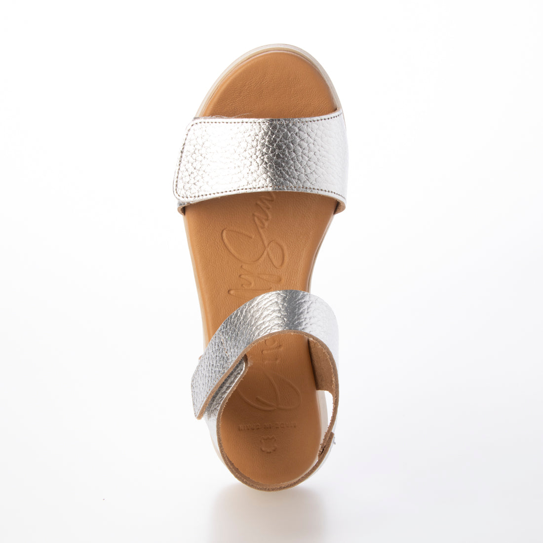 オー マイ サンダルズ Oh my Sandals ベルクロローヒールサンダル （シルバー） シルバー