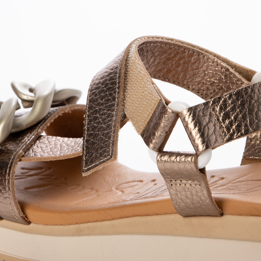 オー マイ サンダルズ Oh my Sandals メタルチェーンベルクロサンダル （シルバー） シルバー