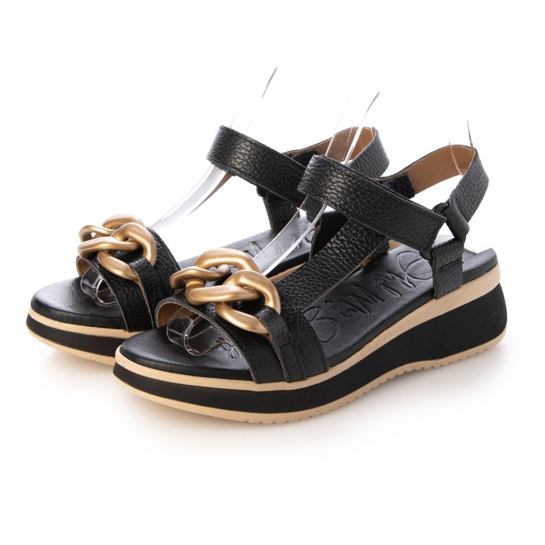 オー マイ サンダルズ Oh my Sandals メタルチェーンベルクロサンダル （ブラック） ブラック