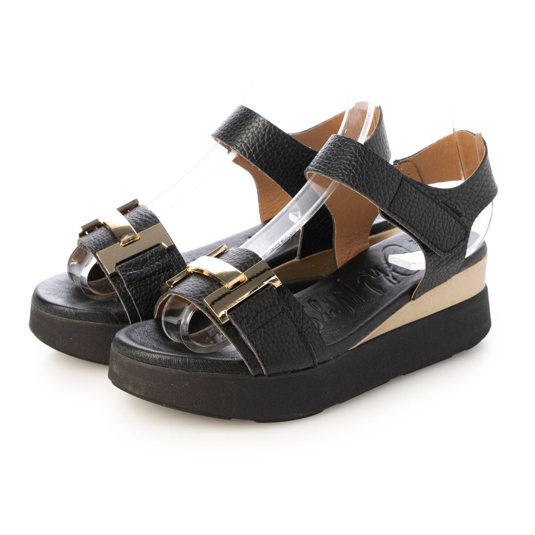 オー マイ サンダルズ Oh my Sandals メタルオーナメント厚底サンダル （ブラック） ブラック