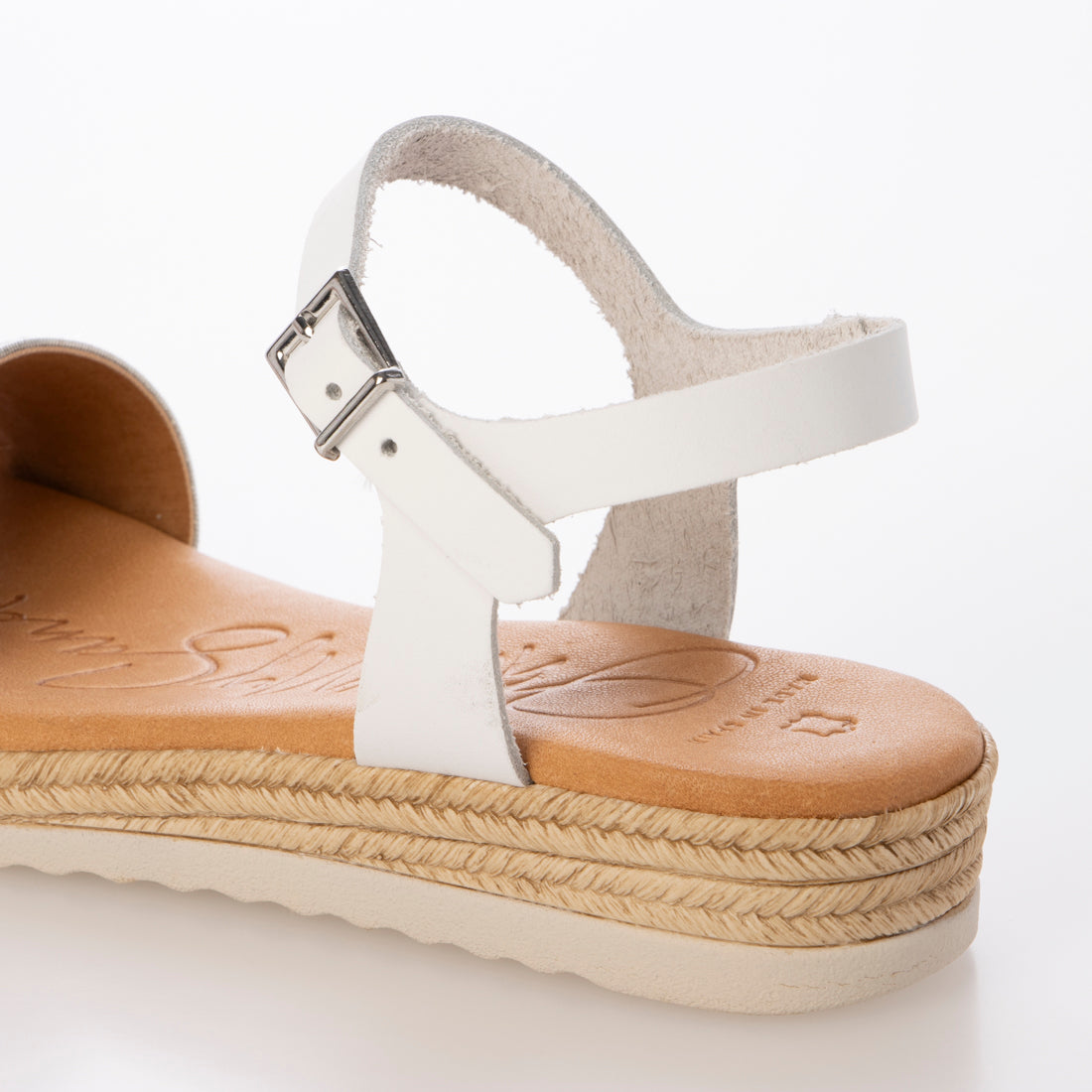 オー マイ サンダルズ Oh my Sandals 異素材コンビアンクルストラップサンダル （ホワイトコンビ） ホワイトコンビ