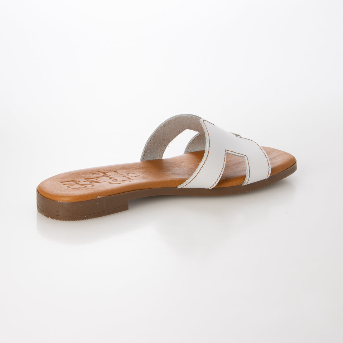 オー マイ サンダルズ Oh my Sandals スクエアトウフラットレザーサンダル （BLANCO） BLANCO