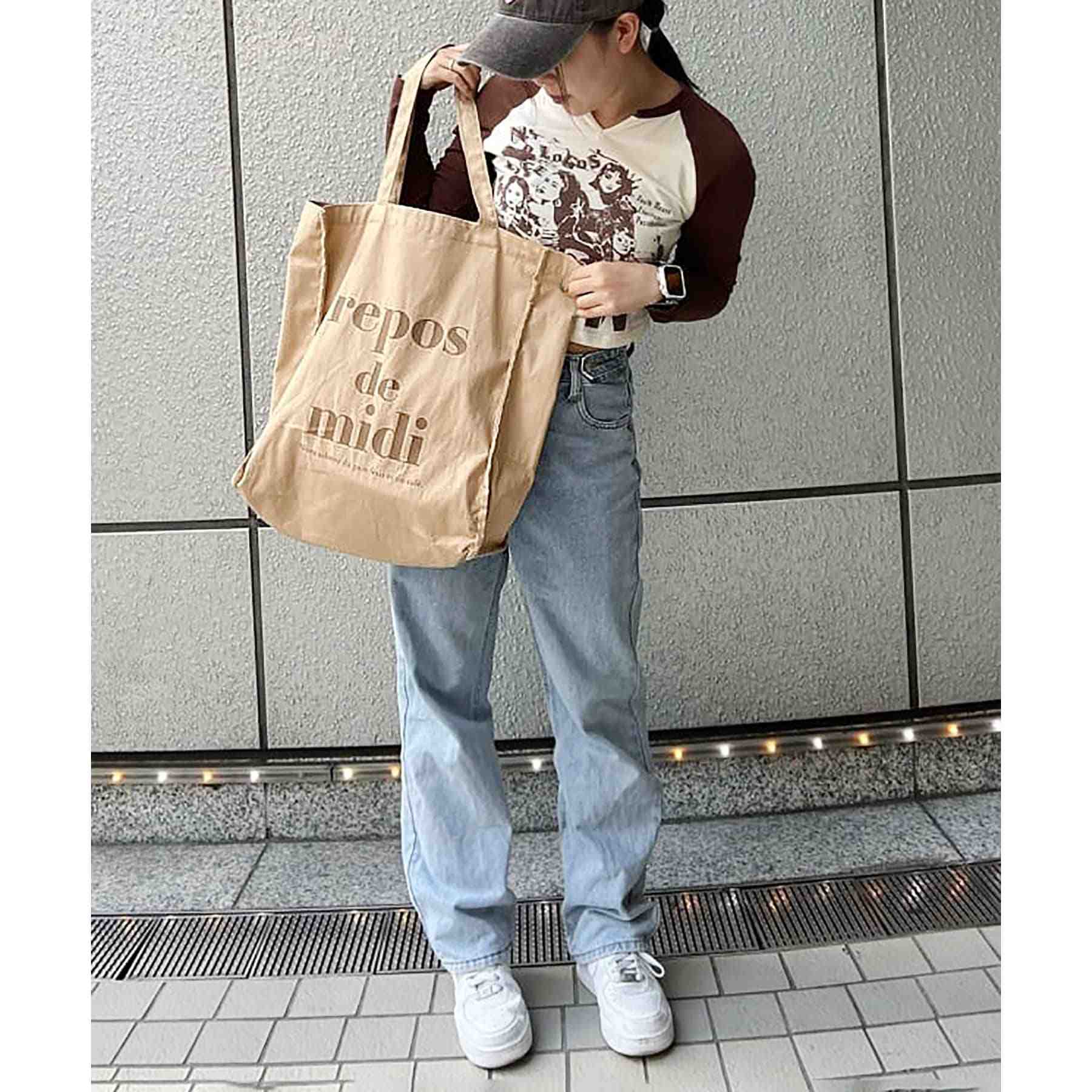 オーバータッシェ Ober Tashe ロゴ帆布トート （ブラック(019)） ブラック(019)