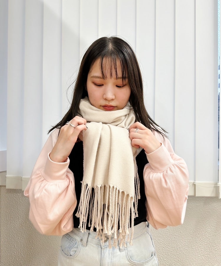 オーバータッシェ Ober Tashe 洗えるシンプルカラーストール 累計販売4000枚【防寒／マフラー／無地／ギフト】 （ブラック(419)） ブラック(419)