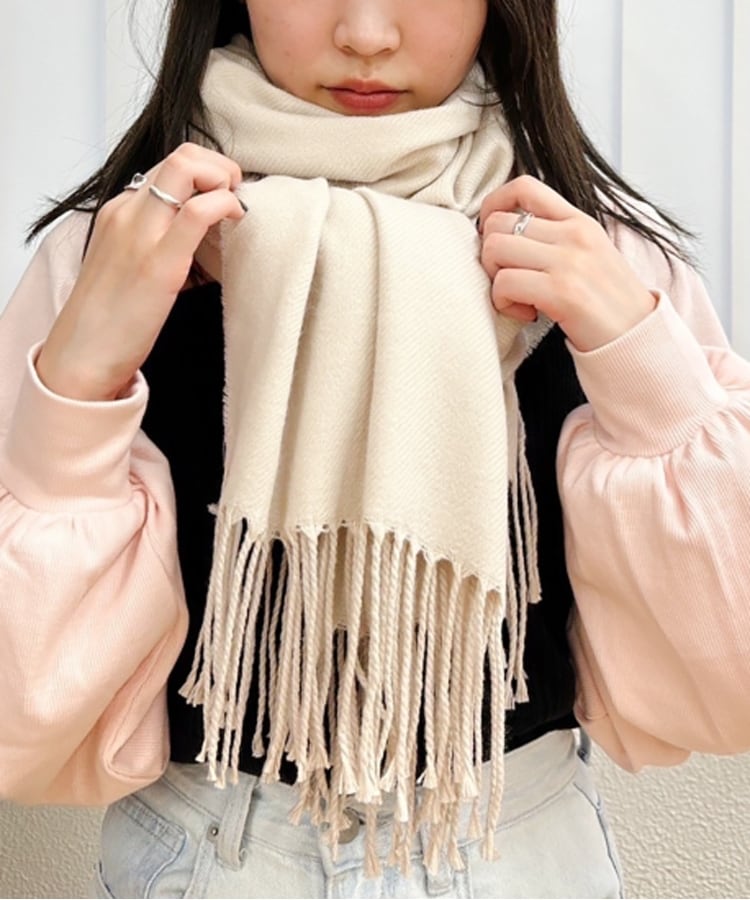 オーバータッシェ Ober Tashe 洗えるシンプルカラーストール 累計販売4000枚【防寒／マフラー／無地／ギフト】 （ブラック(419)） ブラック(419)