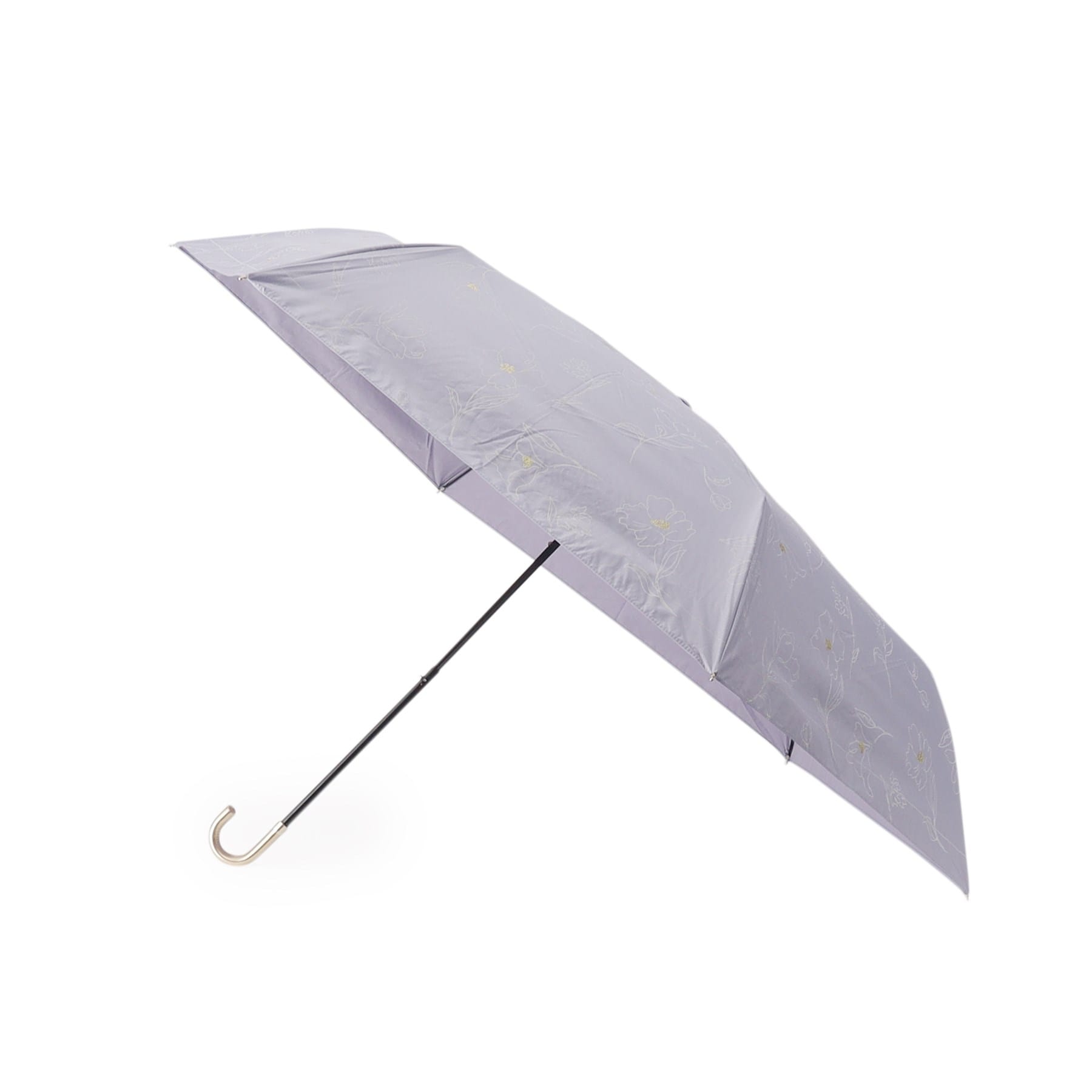 オーバータッシェ Ober Tashe 遮光率100％ UVカット率100％ 遮光フラワードローイングmini 日傘 晴雨兼用 折りたたみ傘 （ブラック(019)） ブラック(019)