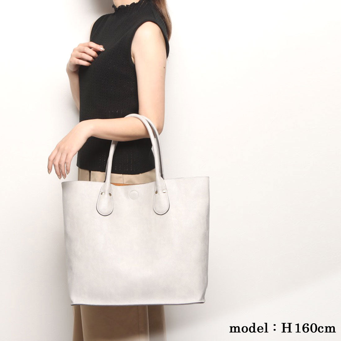 ＜Long-selling＞ Otias Shrink leather type synthetic leather tote bag/with removable bag-in-bag