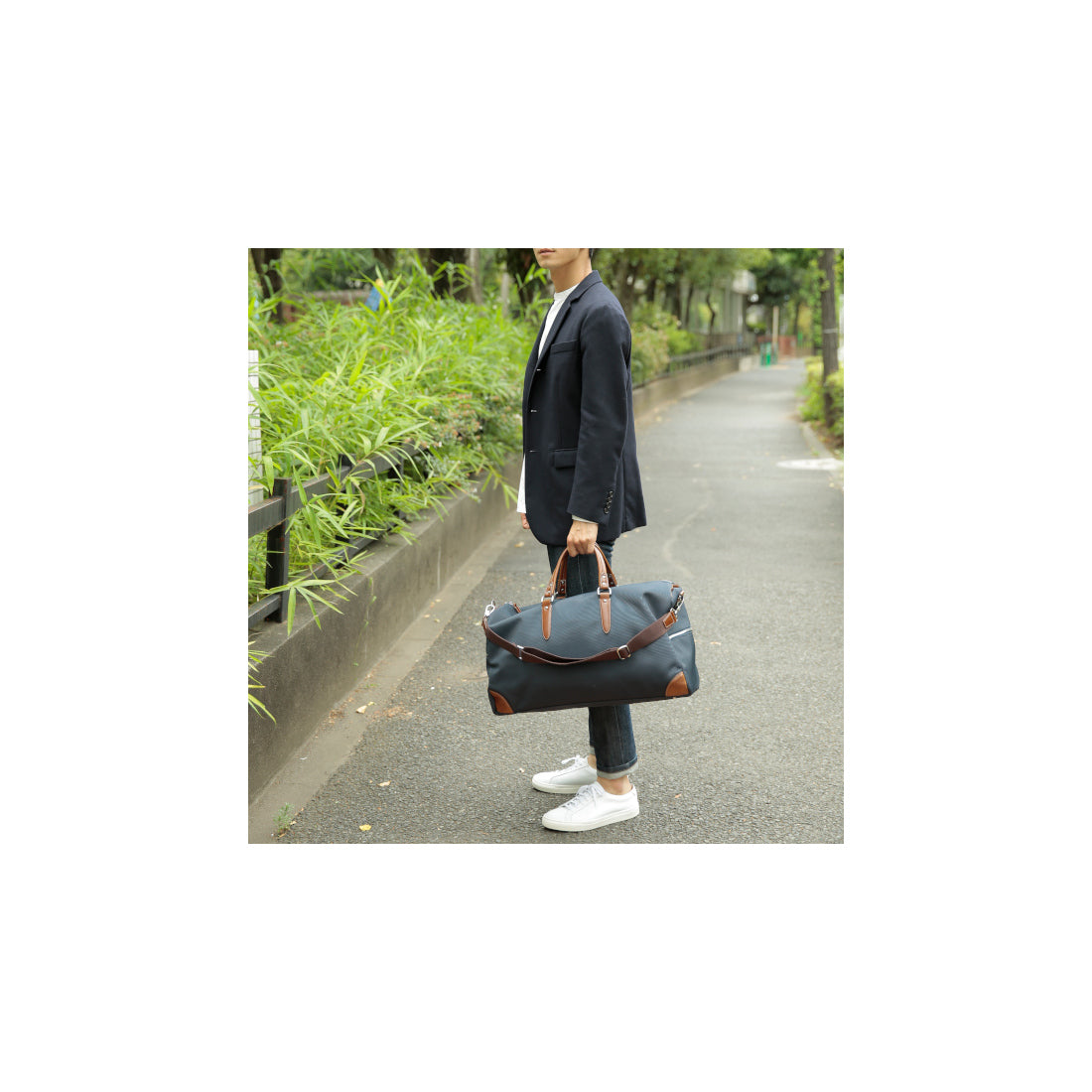 ＜ロングセラー＞【テレビ ドラマ着用アイテム】オティアス Otias / 1680デニールナイロン×白化レザータイプ合皮 2WAYボストンバッグ/ショルダーバッグ