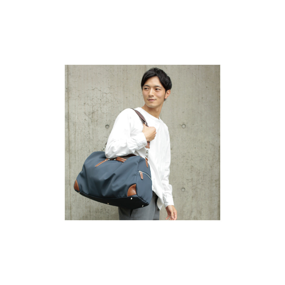 ＜ロングセラー＞【テレビ ドラマ着用アイテム】オティアス Otias / 1680デニールナイロン×白化レザータイプ合皮 2WAYボストンバッグ/ショルダーバッグ