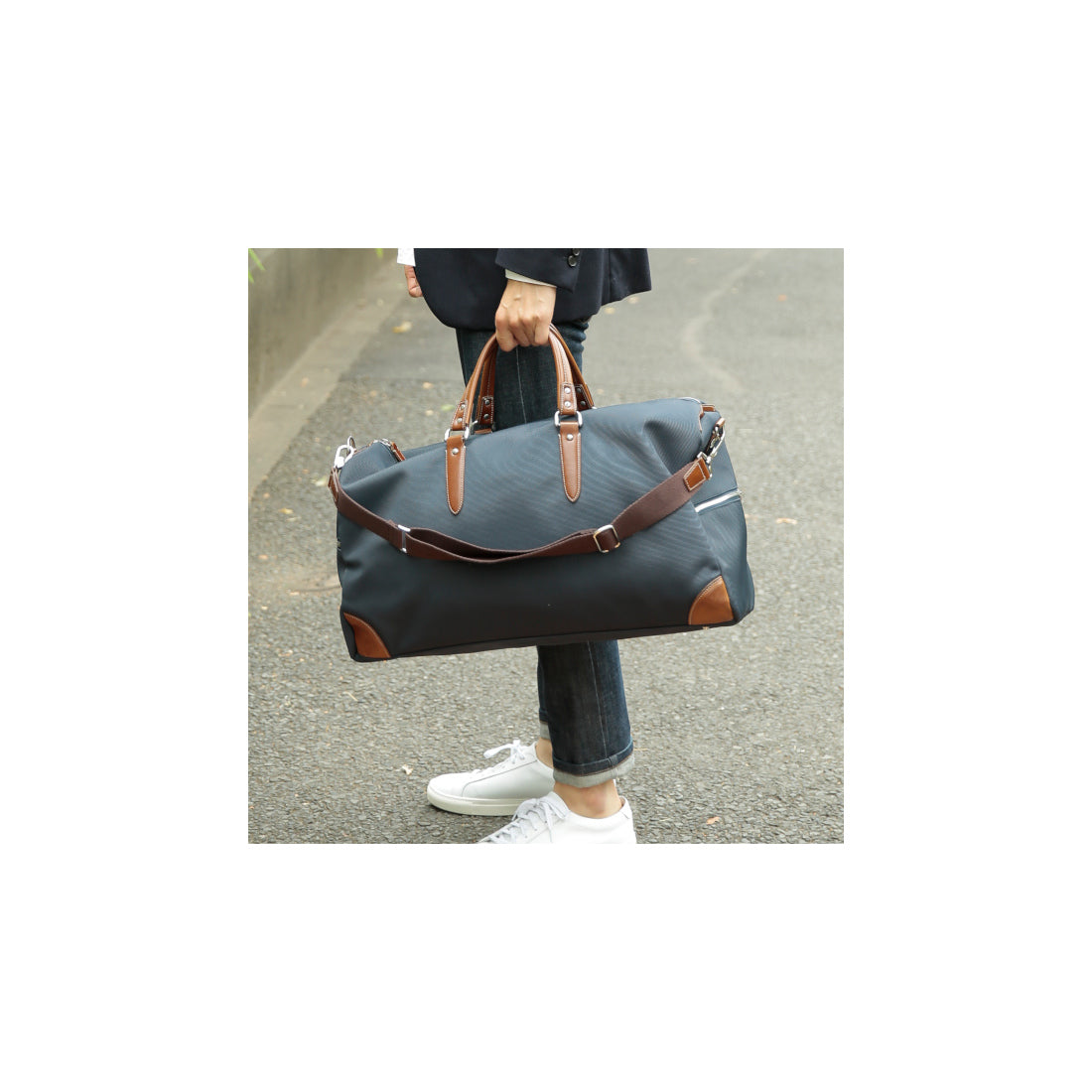＜ロングセラー＞【テレビ ドラマ着用アイテム】オティアス Otias / 1680デニールナイロン×白化レザータイプ合皮 2WAYボストンバッグ/ショルダーバッグ