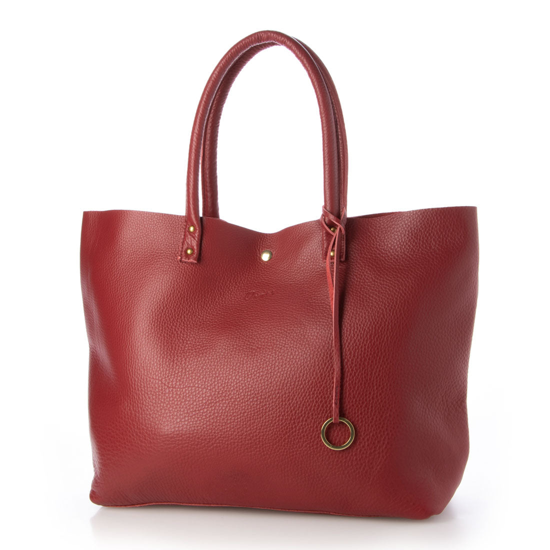 Otias Shrink-embossed leather tote bag with bag-in-bag