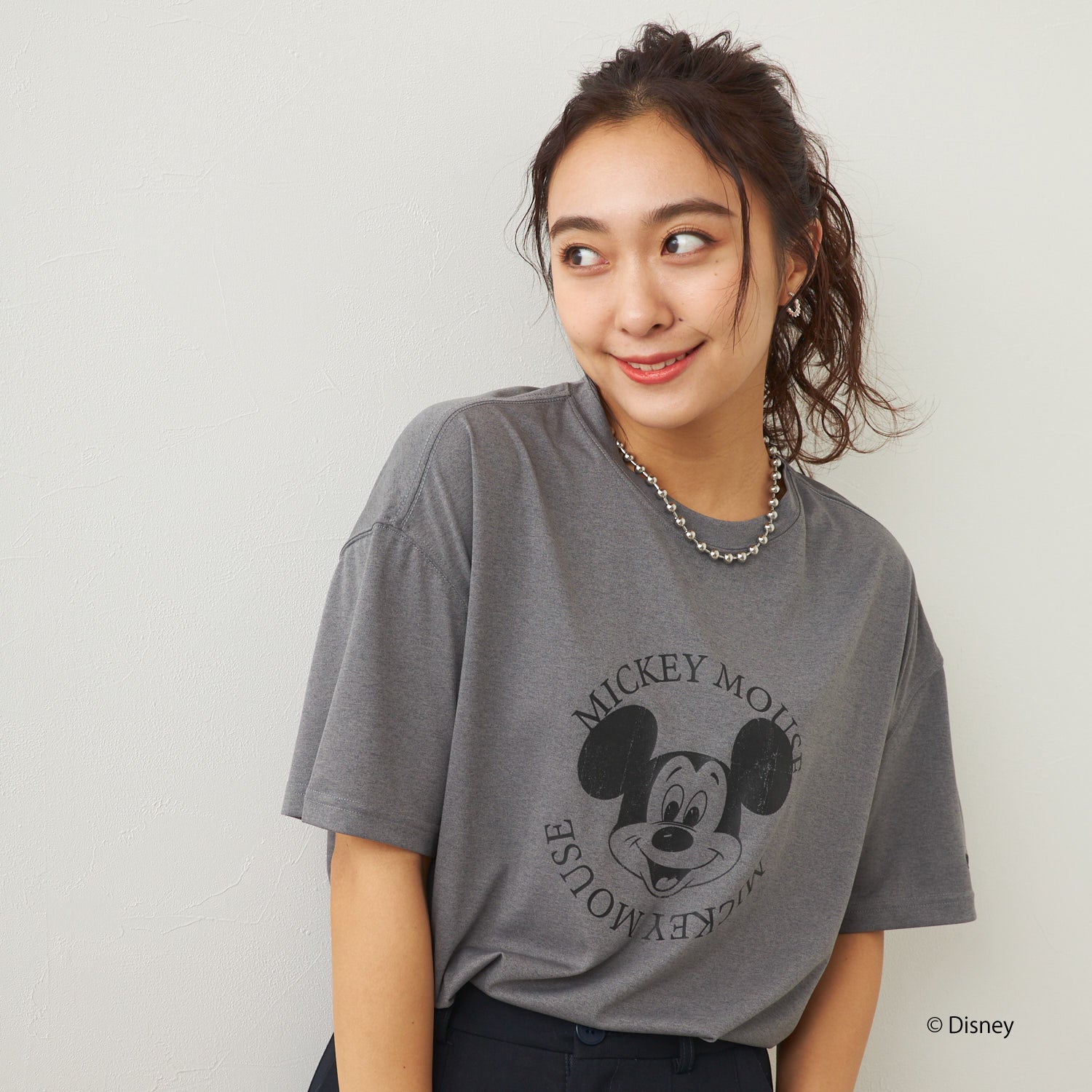 ミッキー/水陸両用半袖Tシャツ/レディース CGY