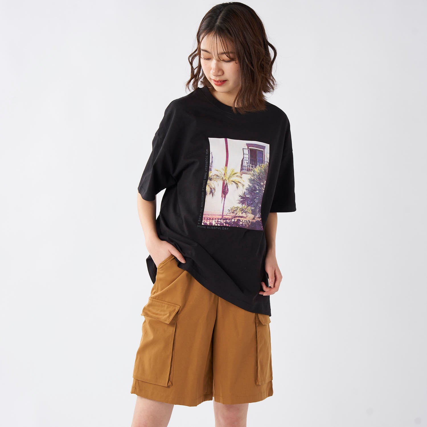 オーシャンパシフィック Ocean Pacific TT ハンソデTシャツ ブラック