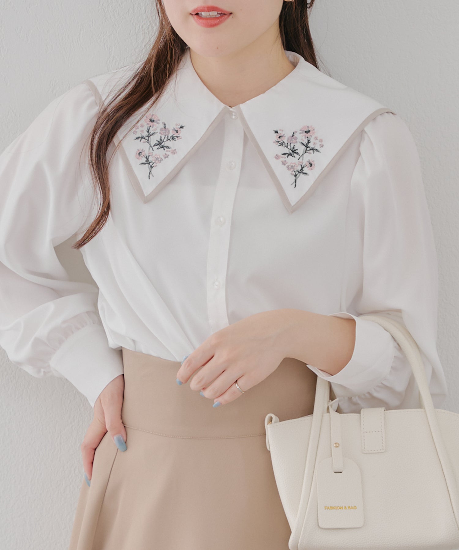 オリーブ デ オリーブ OLIVE des OLIVE 衿刺繍BL