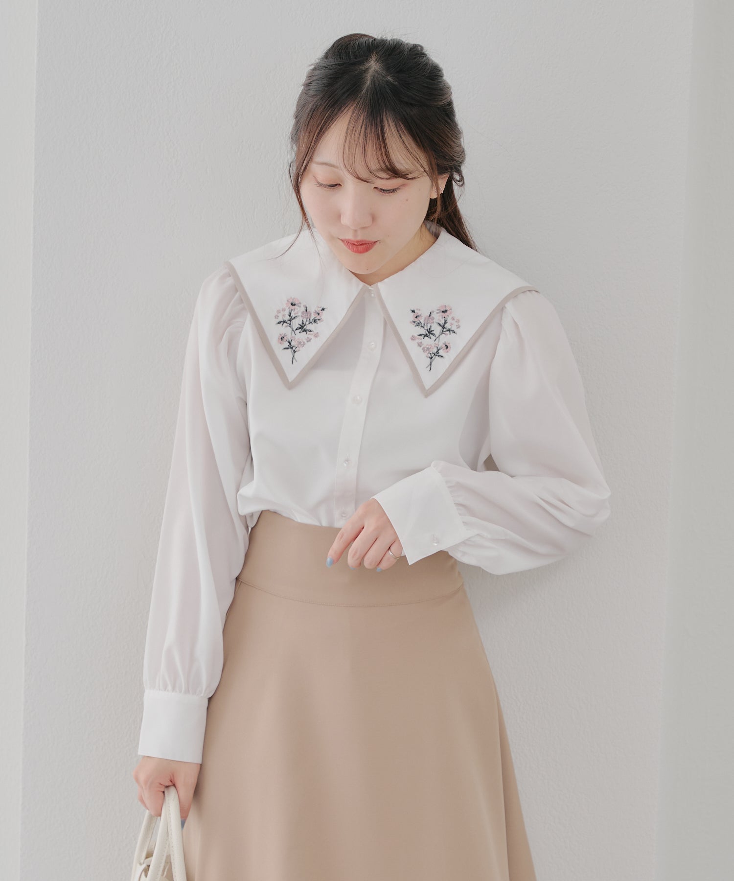 オリーブ デ オリーブ OLIVE des OLIVE 衿刺繍BL