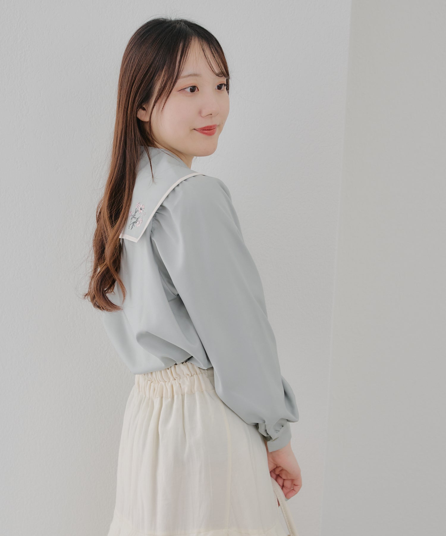 オリーブ デ オリーブ OLIVE des OLIVE 衿刺繍BL