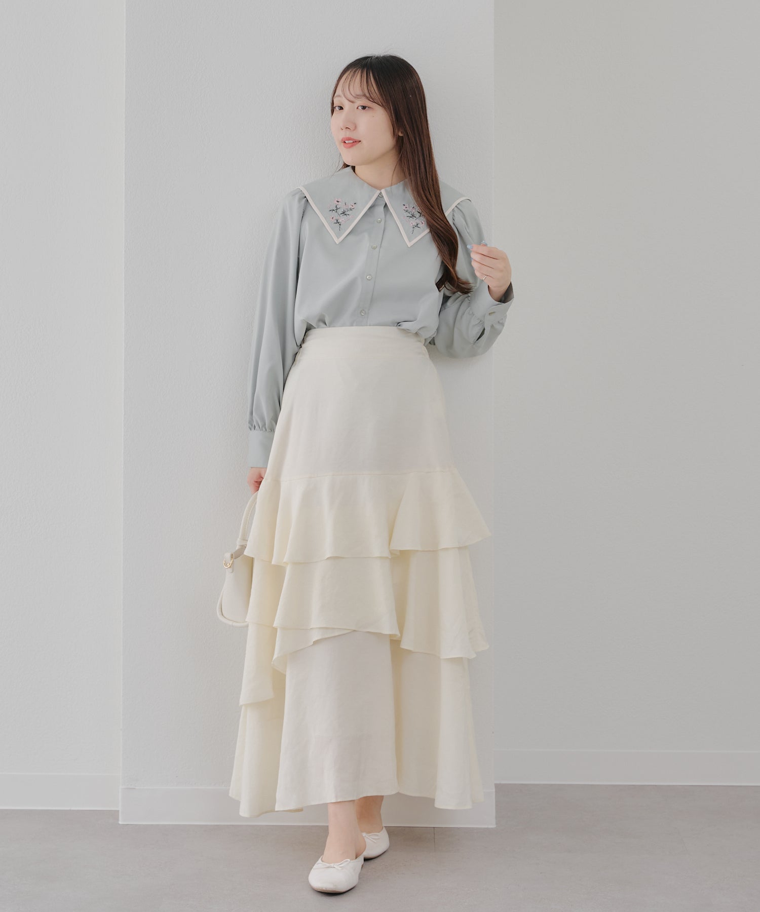 オリーブ デ オリーブ OLIVE des OLIVE 衿刺繍BL