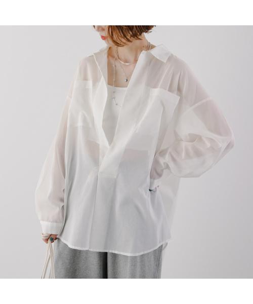 オール oll oll 長袖 シャツ VEIL pullover shirt 510-05011 シアー （10/ホワイト） 10/ホワイト