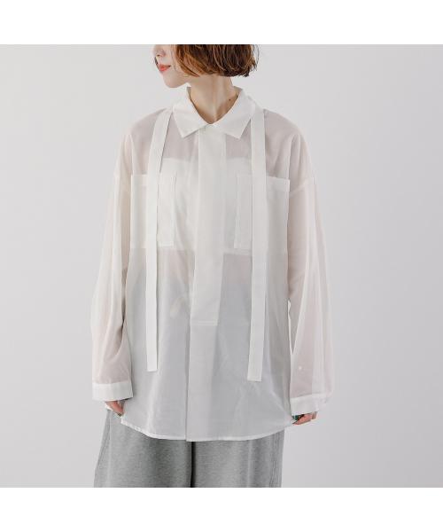 オール oll oll 長袖 シャツ VEIL pullover shirt 510-05011 シアー （10/ホワイト） 10/ホワイト