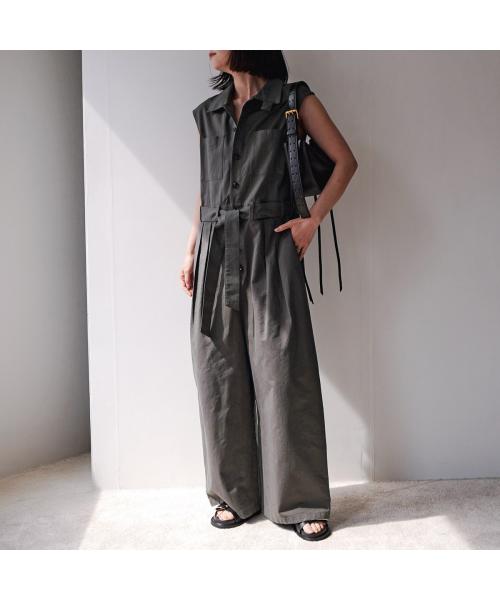 オール oll oll ジャンプスーツ stand collar jumpsuit 512-05517 （85/チャコール） 85/チャコール