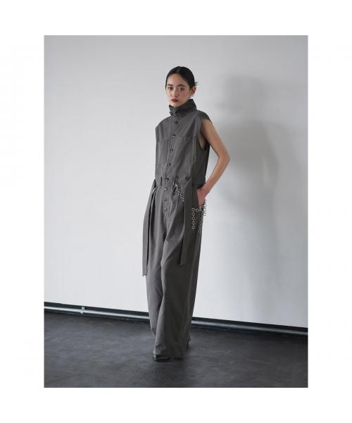 オール oll oll ジャンプスーツ stand collar jumpsuit 512-05517 （85/チャコール） 85/チャコール