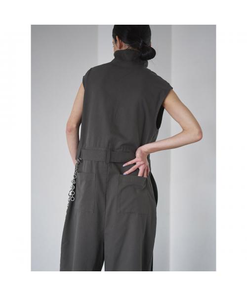 オール oll oll ジャンプスーツ stand collar jumpsuit 512-05517 （85/チャコール） 85/チャコール