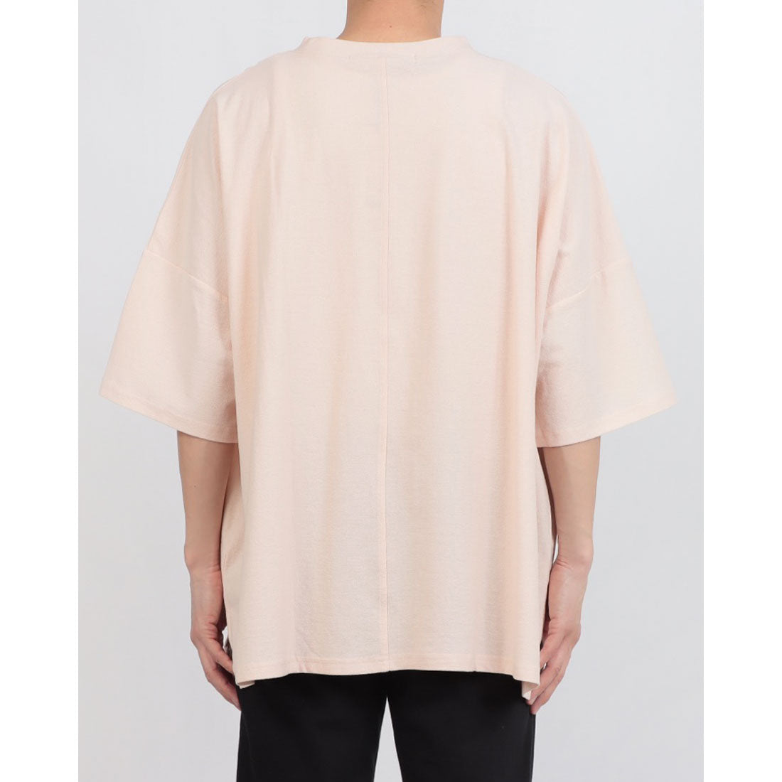 オムネス OMNES 梨地ビッグボックス半袖Tシャツ （サーモンピンク） サーモンピンク