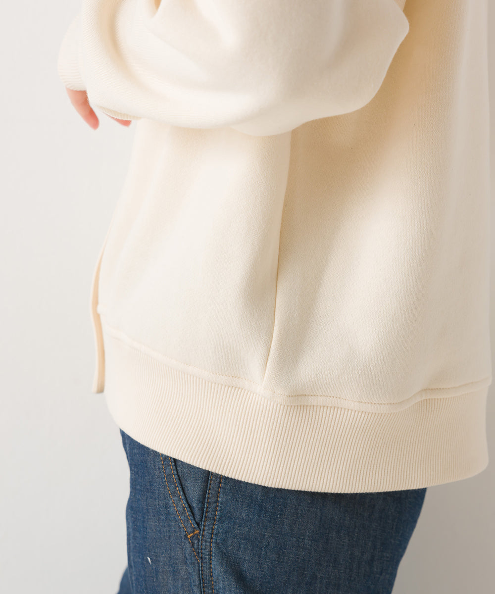 オムネス OMNES 【OMNES】裏起毛スウェット クルーネック 長袖カーディガン