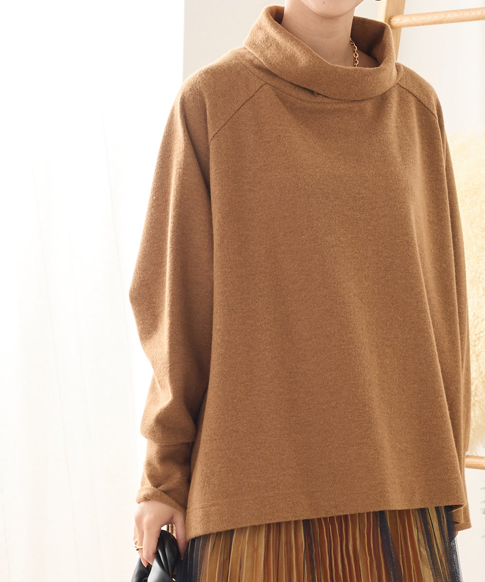 オムネス OMNES 【OMNES】ニットリブ ワイドシルエットタートル 長袖