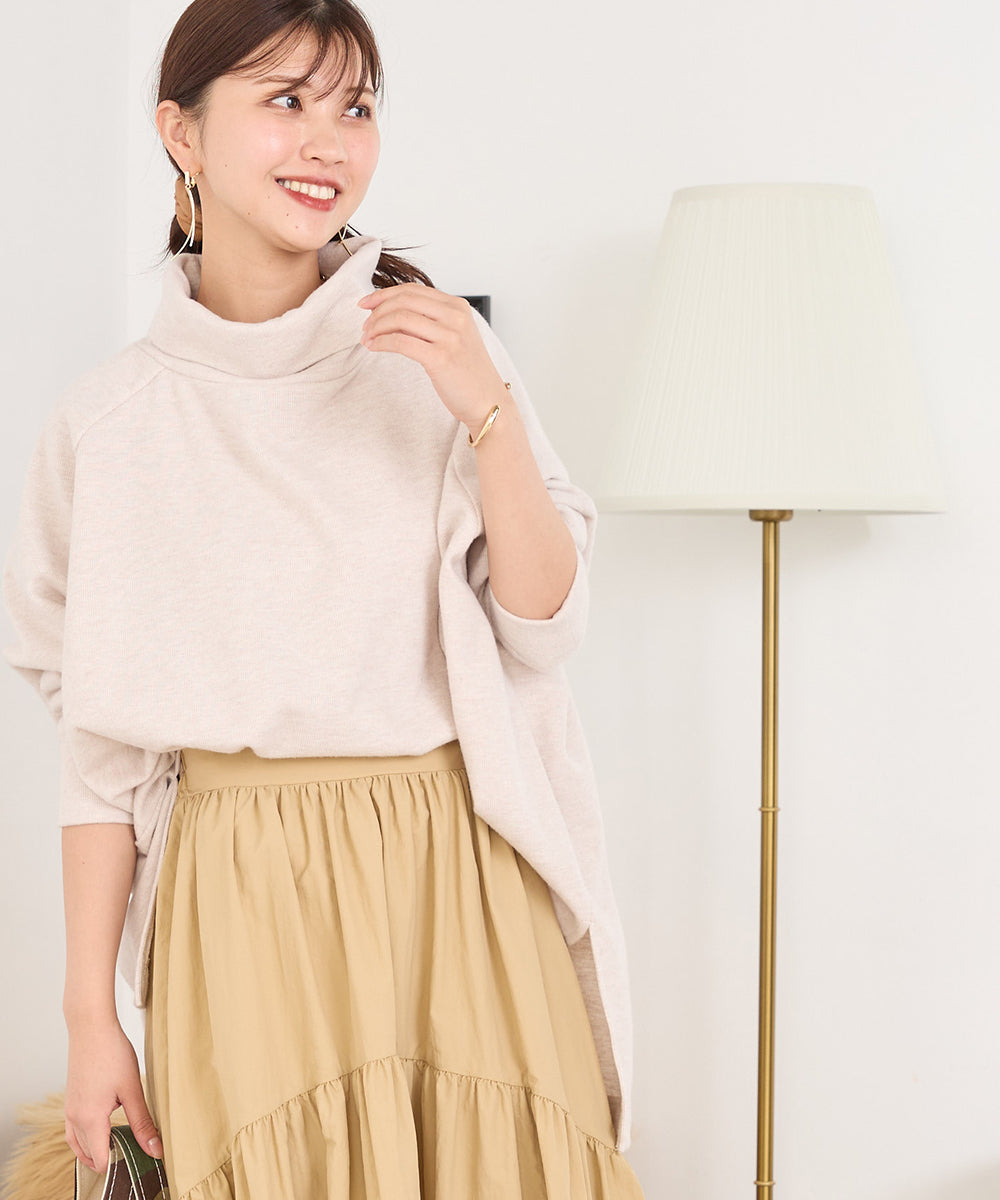 オムネス OMNES 【OMNES】ニットリブ ワイドシルエットタートル 長袖