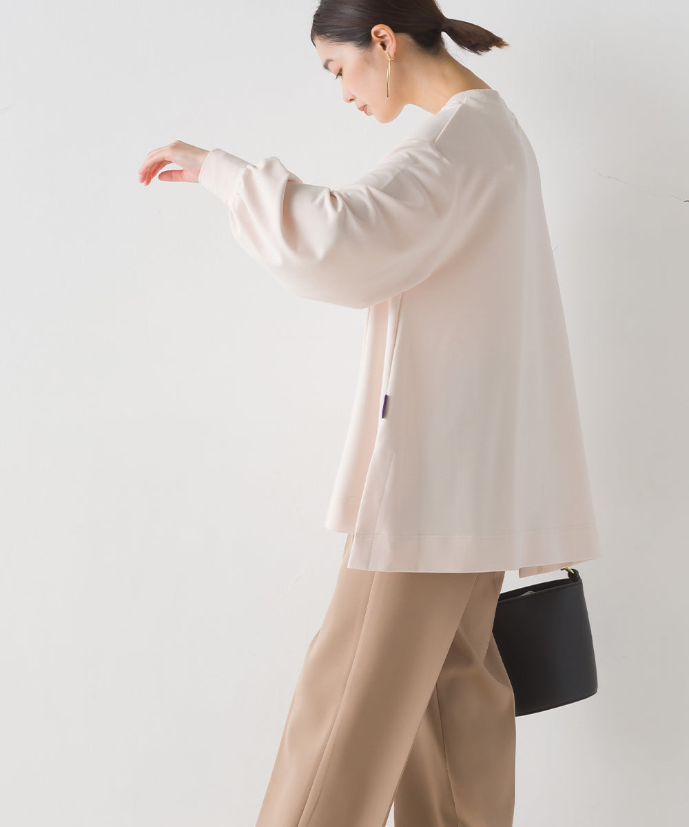 オムネス OMNES 【OMNES】+3℃蓄熱ストレッチ ボリューム袖Aライン長袖Tシャツ