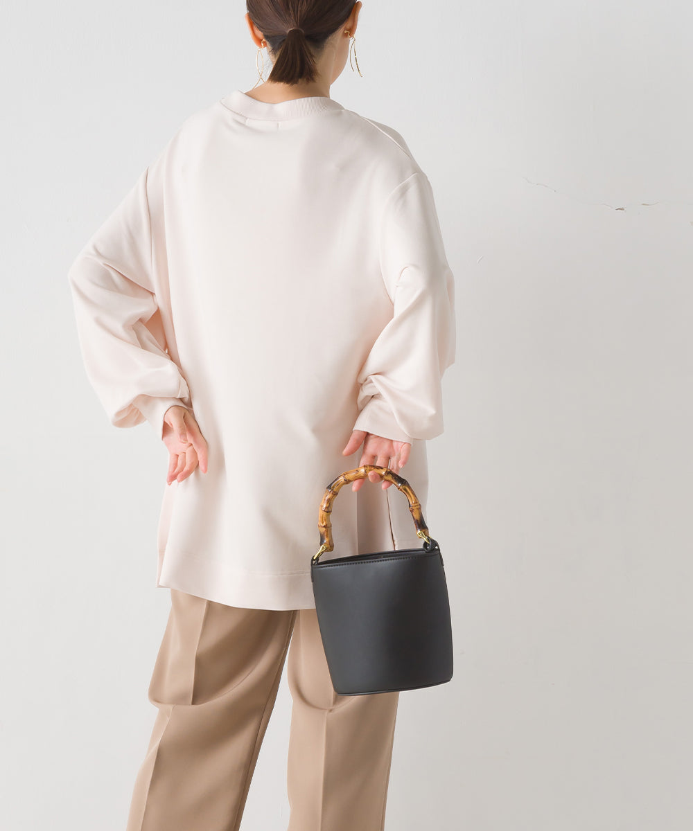 オムネス OMNES 【OMNES】+3℃蓄熱ストレッチ ボリューム袖Aライン長袖Tシャツ
