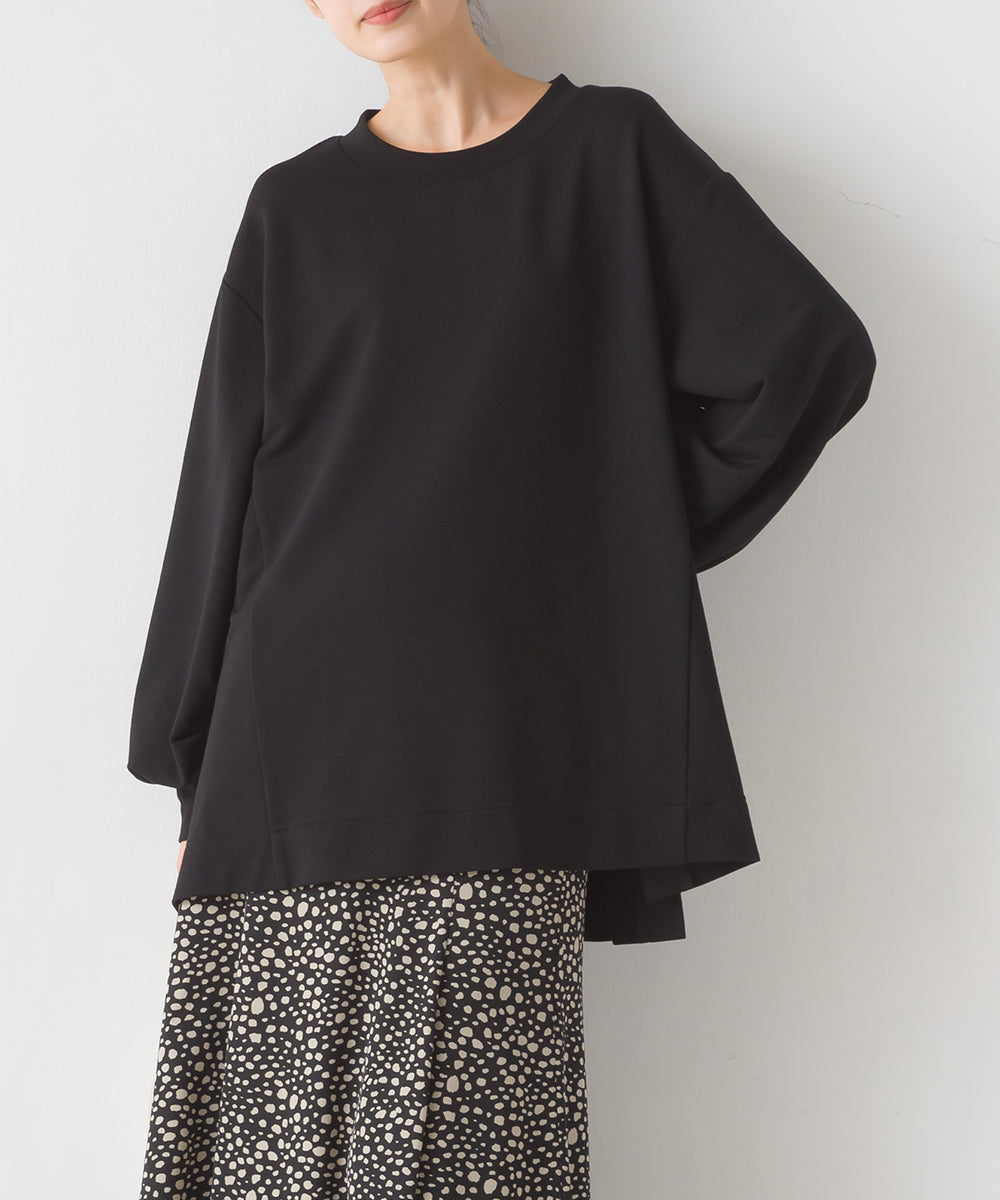 オムネス OMNES 【OMNES】+3℃蓄熱ストレッチ ボリューム袖Aライン長袖Tシャツ